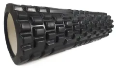 Масажний ролик Wealis Grid Roller 45 см чорний (ролер, валик, циліндр для МФР та йоги, масажер для спини, ніг, рук, шиї) (WS-GR45-1)