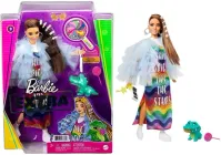 Лялька Барбі Екстра 9 Модниця Barbie Extra Doll #9 в Blue Ruffled Jacket with Pet Crocodile