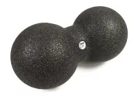 Масажний м'ячик подвійний EasyFit DuoBall 23 см х 12 см чорний (EPP-м'яч для МФР і йоги, м'ячик-масажер для спини, ніг, рук, шиї)
