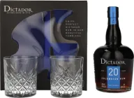 Ром Dictador 20 років витримки 0.7 л 40% з двома склянками (7707284029316_5902670846009)