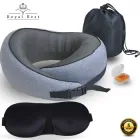 Дорожня подушка ортопедична для подорожей Royal Rest Memory Foam 25*23*12см Сіра (RR-08)