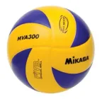 М'яч волейбольний Mikasa MVA 300 FIVB склеєний PU (поліуретан, м'ягкий, приємно рукам) мікрофібра жовтий із синім