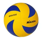 М'яч волейбольний Mikasa MVA 200 (SP 0162-1) FIVB склеєний PU (поліуретан, м'ягкий, приємно рукам) мікрофібра жовтий із синім