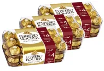 Набір Шоколадні цукерки Ferrero Rocher подарункова упаковка 375 г х 3 шт