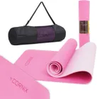 Килимок спортивний Cornix TPE 183 x 61 x 0.6 см для йоги та фітнесу XR-0005 Pink/Rose