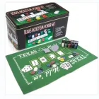 Покерний набір 200 Texas Hold'em фішок у металевій коробці з номіналом DKWAY 200штук