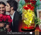 Троянда в колбi нічник з LED підсвічуванням подарунок на День Матері три батарейки в комплекті світильник подарунок дівчині подарунок мамі на день народження лампа в дитячу кімнату подарунок коханій нічник дитячий червоний 2100036