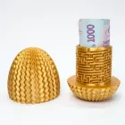 Яйце головоломка-лабіринт для дарування грошей золоте
