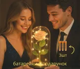 Троянда в колбi нічник з LED підсвічуванням порунок на День Матері три батарейки в комплекті світильник подарунок дівчині подарунок мамі на день народження лампа в дитячу кімнату подарунок коханій нічник дитячий рожевий 2100038.