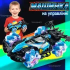 Машинка на пульті управління, перевертень всюдихід, іграшка машинка з підсвіткою, радіокерована дитяча трюкова машинка SprayCar Gloves 2.4G 4WD Blue