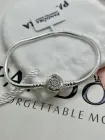 Посріблений браслет для намистин Пандора з застібкою "Сяюча корона О" з мішечком в подарунок розмір 19