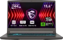 Ноутбук MSI Thin 15 B13UC (B13UC-3447XUA) Cosmos Gray / 15.6" IPS 144 Гц / Intel Core i5-13420H / RAM 16 ГБ / SSD 512 ГБ / RTX 3050, 4 ГБ / LAN