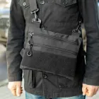 Чоловіча сумка месенджер (планшетка) Slim Patch Black, чорна, через плече, Оксфорд 1000D, VELCRO для патчів