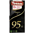 Шоколад Torras Чорний 95% какао, 0% Цукру, без Глютену Кето дієтичний 75 г