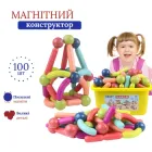 Дитячий магнітний 3D конструктор палички та кульки (100 шт деталей)