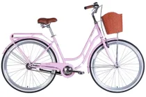 Велосипед міський 28 дюймів Dorozhnik Retro Velosteel 2025 з кошиком і багажником, рама 19" (Ніжно рожевий)