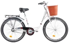 Велосипед міський 26 дюймів Ardis Lido Velosteel з корзиною та багажником, рама 16.5" (Білий)