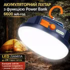 Ліхтар лампа світильник повербанк 6600 mAh потужний ліхтарик на акумуляторі туристичний LED вологозахищений функція Power Bank кемпінговий аварійний нічник з магнітом 15 Ватт USB Type-C холодне світло