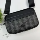 Чоловіча сумка месенджер Lacoste Monogram чорна через плече кросбоді сумка для документів телефону та повсякденних речей компактна сумка для міста роботи та подорожей