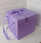 Велика подарункова розкладна коробка сюрприз 25x25х25см Party Box, Пивний бокс для напоїв і закусок лавандова