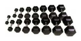 Шестигранні прогумовані гантелі Hexagon від 2.5 до 25 (RNS_D-275BS)