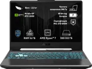 Ноутбук ASUS TUF Gaming A15 FA506NCQ-HN062 (90NR0QE7-M003C0) Graphite Black / 15.6" IPS 144 Гц / AMD Ryzen 7 170 / RAM 16 ГБ / SSD 512 ГБ / RTX 3050, 4 ГБ / LAN