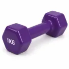 Гантель металева з вініловим покриттям 1 кг 1 шт Feel Fit фіолетова