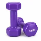 Набір металевих гантель із вініловим покриттям 2 кг 2 шт Feel Fit фіолетова