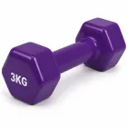 Гантель металева з вініловим покриттям 3 кг 1 шт Feel Fit фіолетова