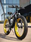 Велосипед електричний потужний електро фетбайк велосипед для дорослих fatbike електровелосипед з рамою на акумуляторі з дисплеєм фарою широкими колесами гірський чоловічий для міста села бездоріжжя Shimano 1000W 48v 13Ah New Speed Жовто-чорний 66110