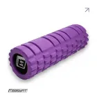 Масажний ролер EasyFit Solid Grid Roller Mini 30 см фіолетовий (суцільнолитий ролер, стійкий до пошкоджень валик, циліндр, масажер для спини, ніг, рук, шиї)