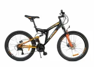 Гірський MTB двопідвісний велосипед Viper Power 26" D, рама 17", 21 швидкість, механічні дискові гальма, чорно-оранжевий