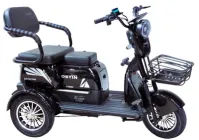 Електричний трицикл Corso «Ostin Pro» SN-470190 (1) + 1 ЯЩИК АКУМ, двигун 1200W, акумулятор 72V/28Ah, колеса 300-10, в коробці - Чорний