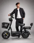 Електросамокат двомісний з сидінням 600Вт 20Ah EVOBIKE Nova PRO з корзинкою для 2 людей швидкість 35км/год для дорослого до 140 кг з великими 12 колесами