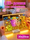 Розвиваючий планшет LED дошки для малювання світлом набір для творчості різнокольоровий дитячий нічник DIY Lamp + фломастери ST805 7шт в комплекті